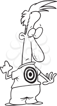 Royalty Free Clipart Image of a Man With a Bullseye on His Back