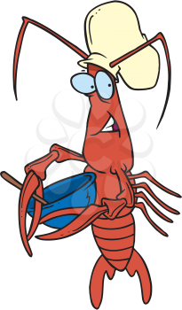 Royalty Free Clipart Image of a Lobster Cook