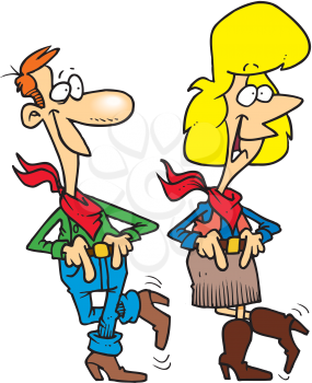 Royalty Free Clipart Image of Line Dancers