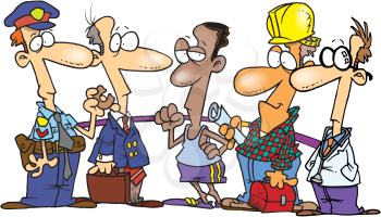 Royalty Free Clipart Image of Different Occupations