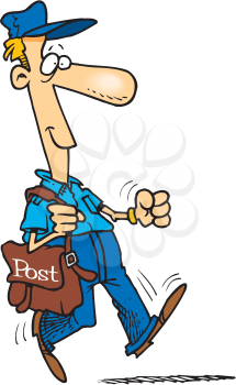 Royalty Free Clipart Image of a Postman