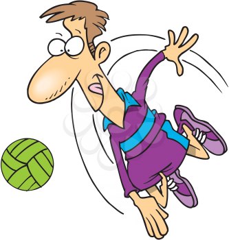 Royalty Free Clipart Image of a Man Playing Volleyball