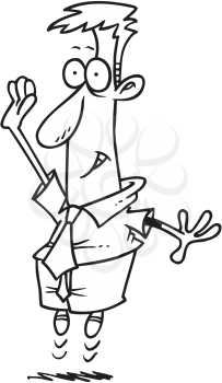 Royalty Free Clipart Image of a Man With His Hand Raised