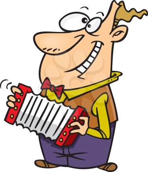 Royalty Free Clipart Image of a Guy Playing the Accordion