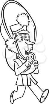 Royalty Free Clipart Image of a Guy Playing the Tuba