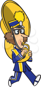 Royalty Free Clipart Image of a Guy Playing the Tuba