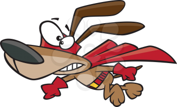 Royalty Free Clipart Image of a Superhero Dog
