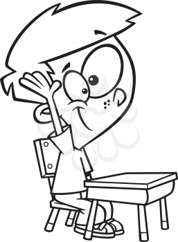 Royalty Free Clipart Image of a Boy Answering a Question