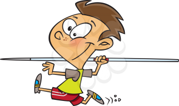Royalty Free Clipart Image of a Man With a Javelin