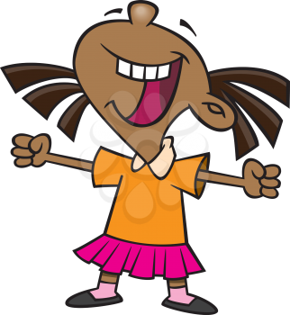 Royalty Free Clipart Image of a Happy Girl