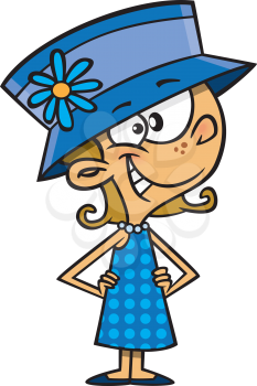 Royalty Free Clipart Image of a Woman in Blue