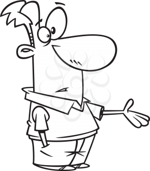 Royalty Free Clipart Image of a Man With His Hand Out