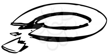 Royalty Free Clipart Image of a Cracked Dish