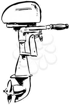 Royalty Free Clipart Image of an Outboard Motor