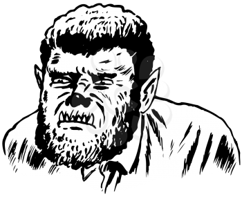 Royalty Free Clipart Image of a Wolfman