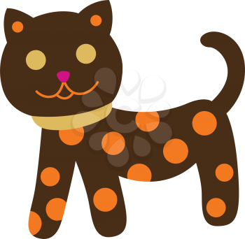 Royalty Free Clipart Image of a Spotted Cat