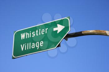 Royalty Free Photo of a Sign for Whistler Village