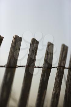Royalty Free Photo of a Close-up of weathered wooden fence