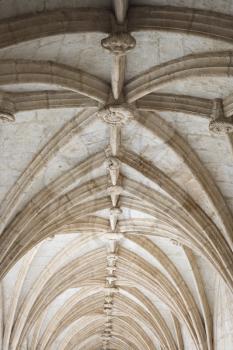 Royalty Free Photo of a Rib-Vaulted Ceiling in Lisbon, Portugal