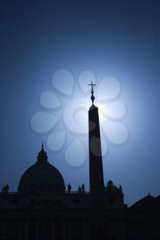 Royalty Free Photo of a Church Silhouette in Rome, Italy