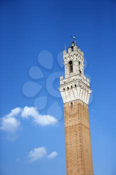 Royalty Free Photo of Torre del Mangia Tower in Siena, Itlay