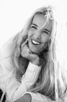 Royalty Free Photo of a Blonde Woman Laughing