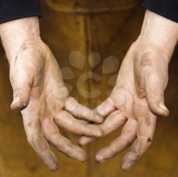Royalty Free Photo of a Dirty Metal Smith's Hands