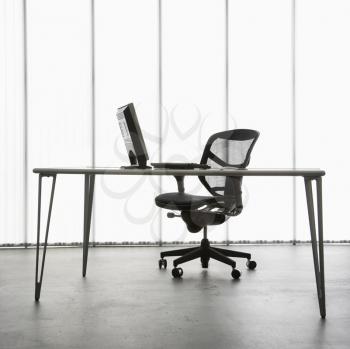 Royalty Free Photo of an Office Desk With Computer