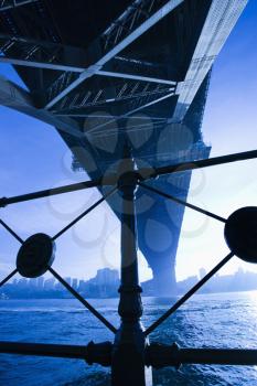 Royalty Free Photo of a View from Underneath Sydney Harbour Bridge in Australia