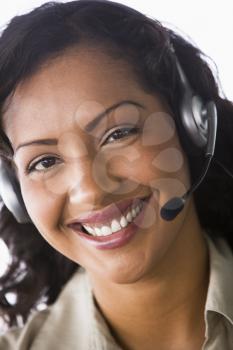 Royalty Free Photo of a Woman With a Headset