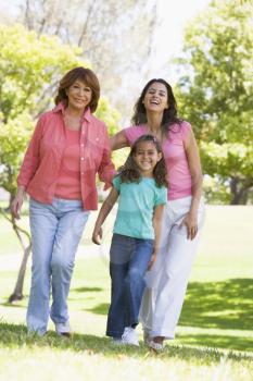 Royalty Free Photo of Three Generations of Women in a Park