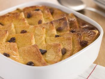 Royalty Free Photo of a Bread and Butter Pudding in a Dish