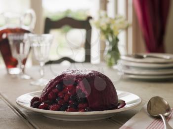Royalty Free Photo of a Summer Pudding on a Table