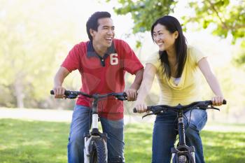 Royalty Free Photo of a Couple Cycling