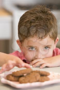 Royalty Free Photo of a Boy Eating Cookies