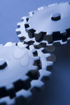 Royalty Free Photo of Two Cogs Fitted Together