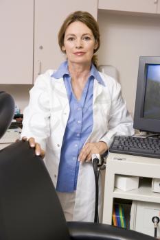 Royalty Free Photo of a Doctor Beside a Computer
