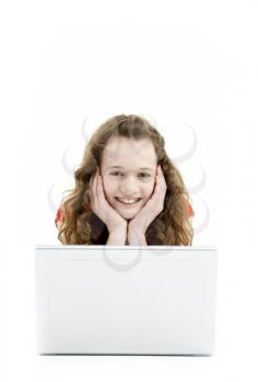 Royalty Free Photo of a Girl With a Laptop