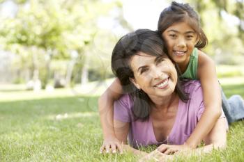 Royalty Free Photo of a Grandmother and Granddaughter