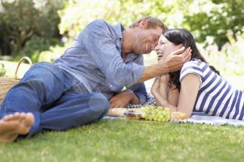 Couple on romantic picnic