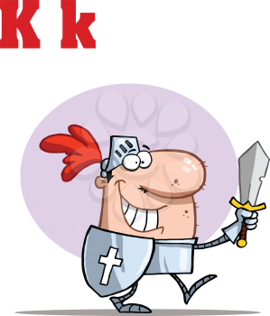 Royalty Free Clipart Image of K is for Knight