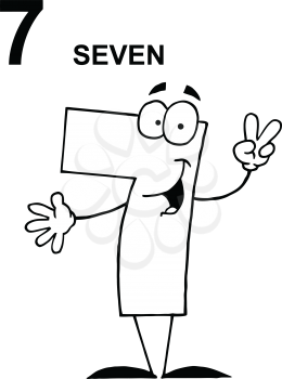 Royalty Free Clipart Image of a Seven