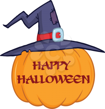 Vector illustration of a Halloween pumpkin with a hat