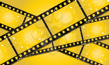 Royalty Free Clipart Image of Grunge Filmstrips