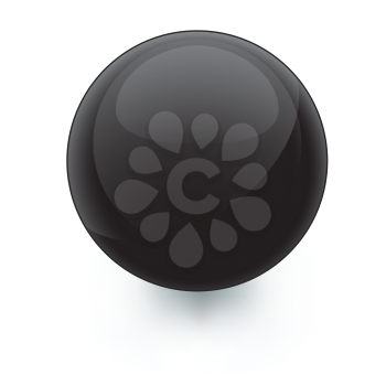 Royalty Free Clipart Image of a Black Ball