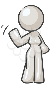 Royalty Free Clipart Image of a Woman Waving