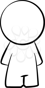Line drawing of a simple cartoon person. 