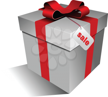 Royalty Free Clipart Image of a Box With a Sale Label