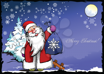 Royalty Free Clipart Image of a Christmas Greeting