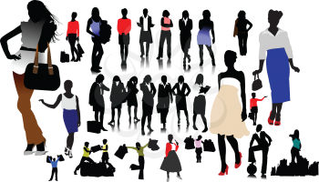 Royalty Free Clipart Image of a Group of Women